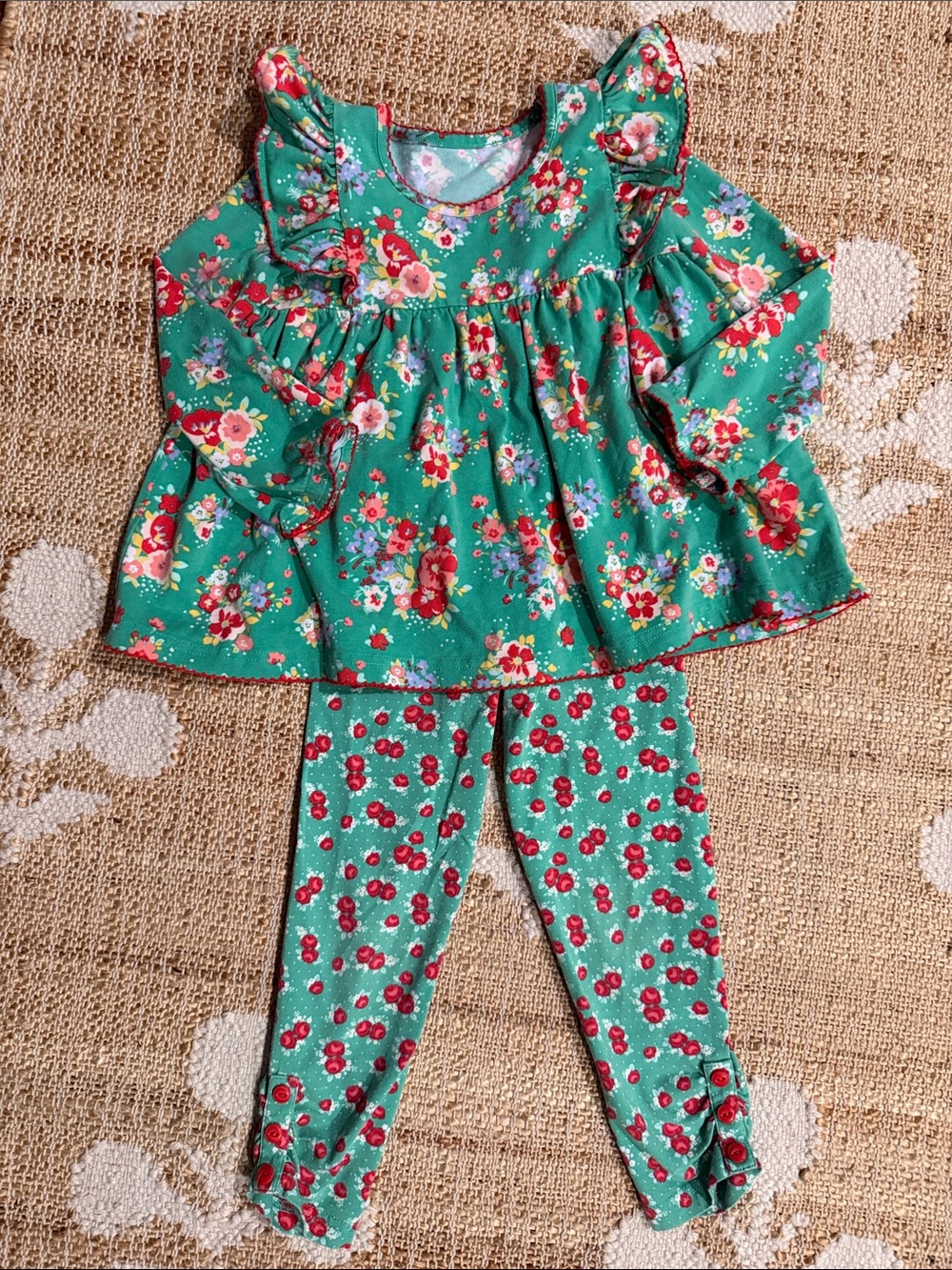 Serendipity Floral Bouquet Ruffle LS & Legging Set